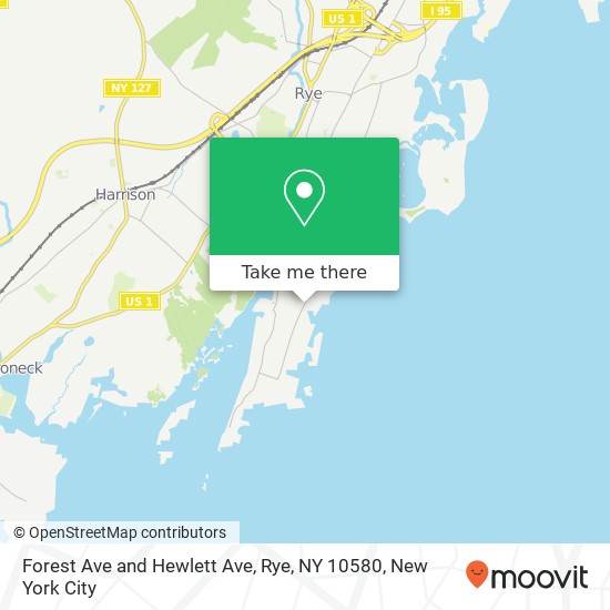 Mapa de Forest Ave and Hewlett Ave, Rye, NY 10580