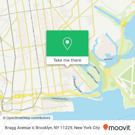 Mapa de Bragg Avenue V, Brooklyn, NY 11229