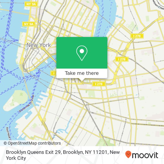 Mapa de Brooklyn Queens Exit 29, Brooklyn, NY 11201