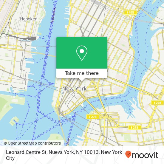 Mapa de Leonard Centre St, Nueva York, NY 10013