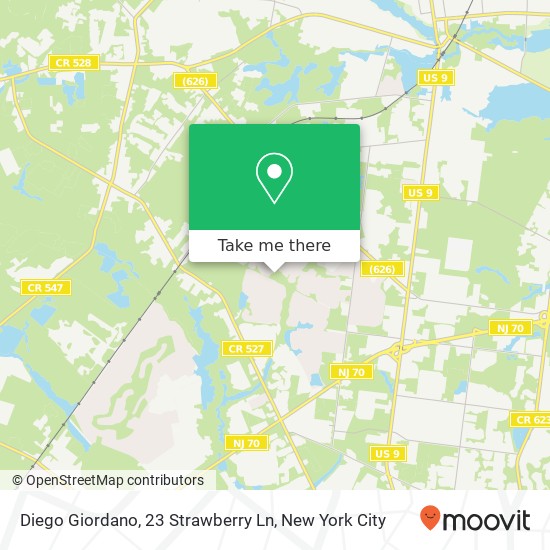 Mapa de Diego Giordano, 23 Strawberry Ln