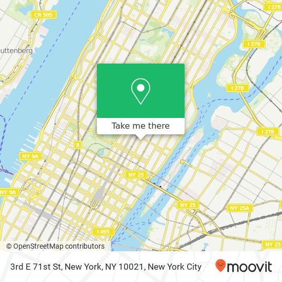 3rd E 71st St, New York, NY 10021 map