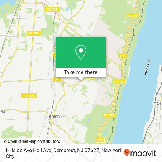 Mapa de Hillside Ave Holl Ave, Demarest, NJ 07627