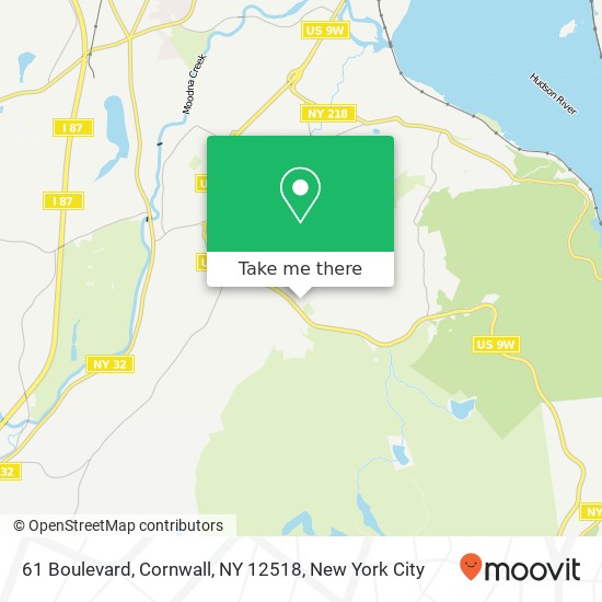 Mapa de 61 Boulevard, Cornwall, NY 12518