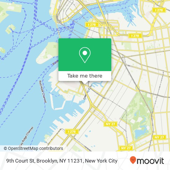 Mapa de 9th Court St, Brooklyn, NY 11231