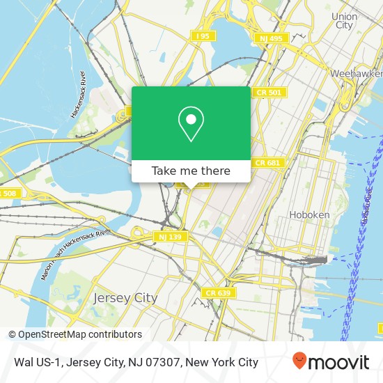 Mapa de Wal US-1, Jersey City, NJ 07307