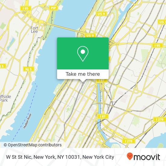 Mapa de W St St Nic, New York, NY 10031