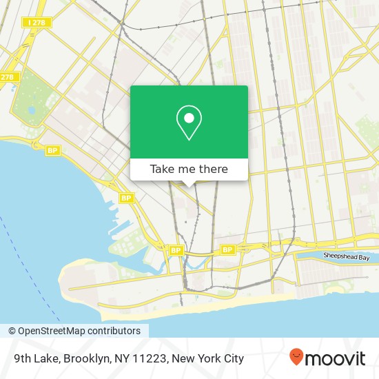 Mapa de 9th Lake, Brooklyn, NY 11223