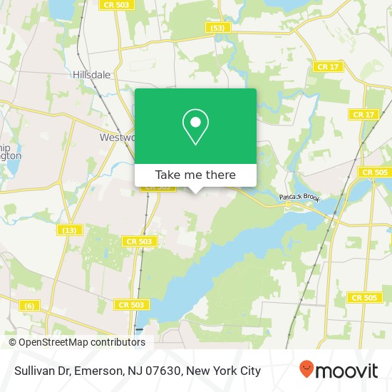 Mapa de Sullivan Dr, Emerson, NJ 07630