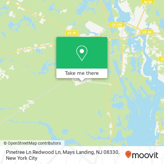 Pinetree Ln Redwood Ln, Mays Landing, NJ 08330 map