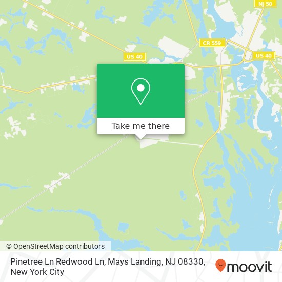 Pinetree Ln Redwood Ln, Mays Landing, NJ 08330 map