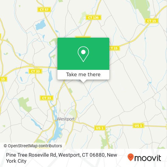 Mapa de Pine Tree Roseville Rd, Westport, CT 06880