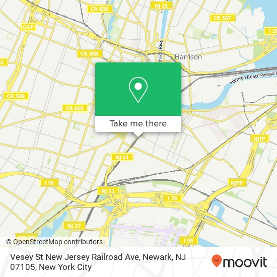 Vesey St New Jersey Railroad Ave, Newark, NJ 07105 map