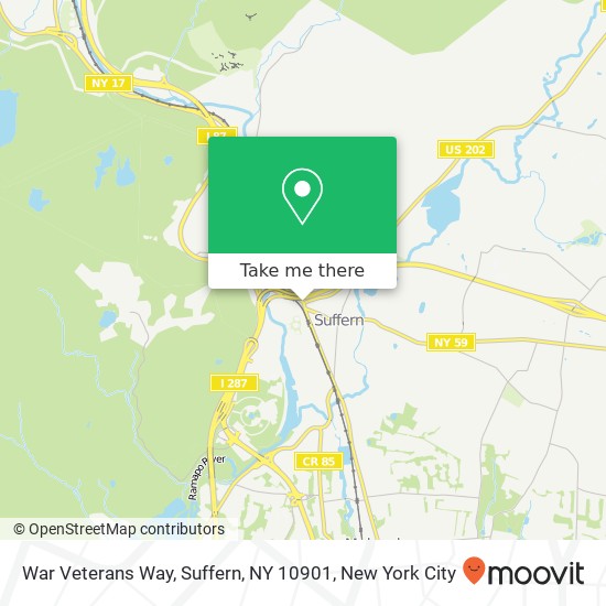 War Veterans Way, Suffern, NY 10901 map