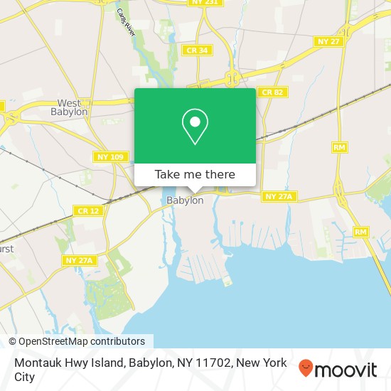 Montauk Hwy Island, Babylon, NY 11702 map