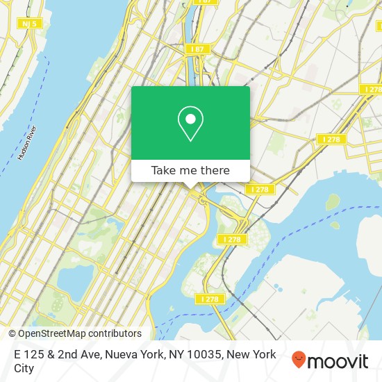 Mapa de E 125 & 2nd Ave, Nueva York, NY 10035