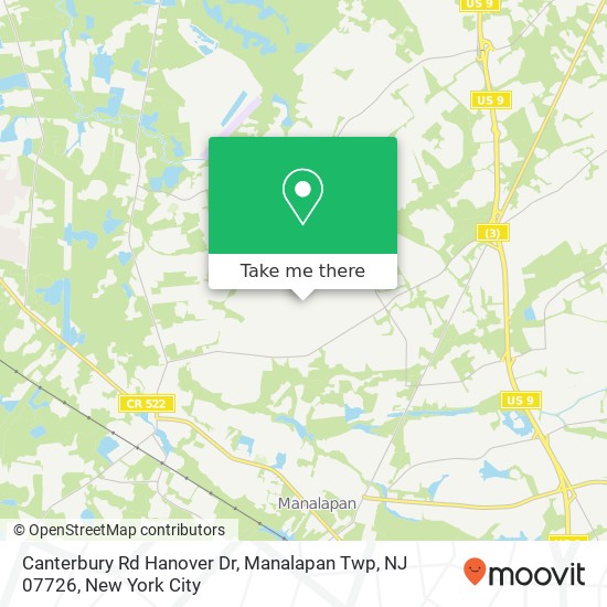 Canterbury Rd Hanover Dr, Manalapan Twp, NJ 07726 map