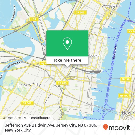 Jefferson Ave Baldwin Ave, Jersey City, NJ 07306 map