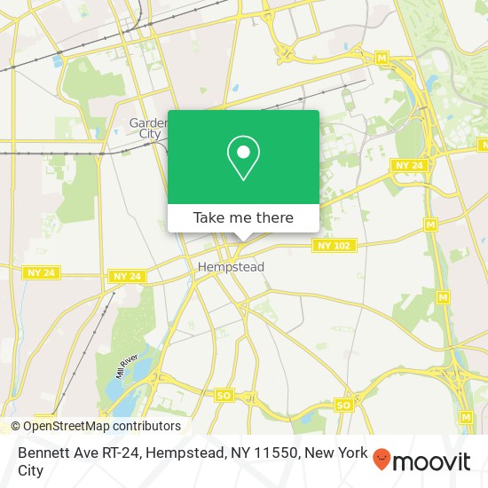 Bennett Ave RT-24, Hempstead, NY 11550 map