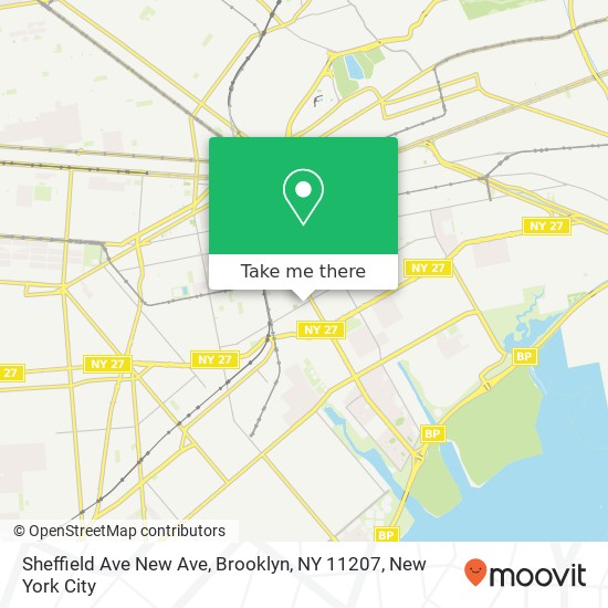 Mapa de Sheffield Ave New Ave, Brooklyn, NY 11207