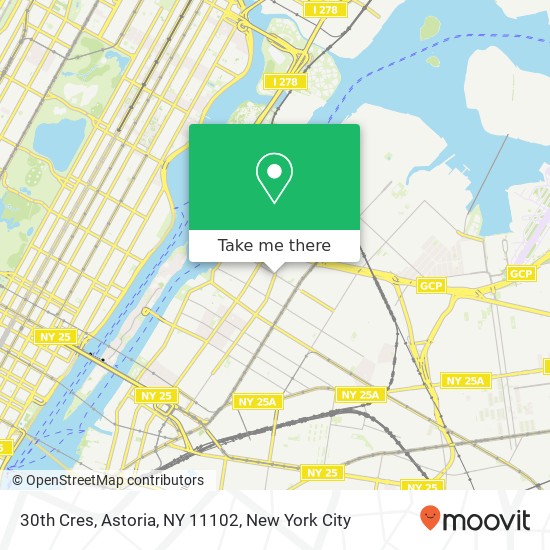Mapa de 30th Cres, Astoria, NY 11102