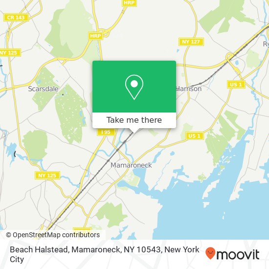 Mapa de Beach Halstead, Mamaroneck, NY 10543