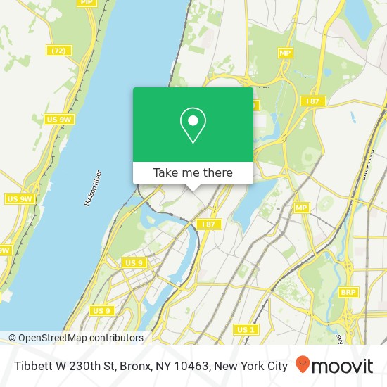 Mapa de Tibbett W 230th St, Bronx, NY 10463
