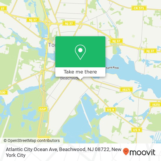 Mapa de Atlantic City Ocean Ave, Beachwood, NJ 08722
