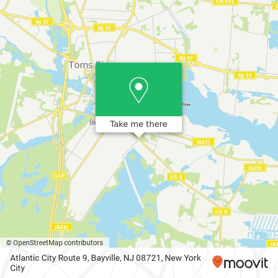 Mapa de Atlantic City Route 9, Bayville, NJ 08721