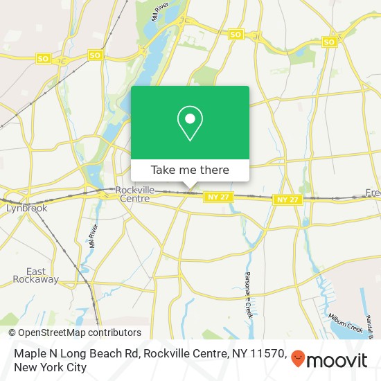 Mapa de Maple N Long Beach Rd, Rockville Centre, NY 11570