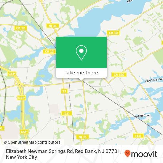 Elizabeth Newman Springs Rd, Red Bank, NJ 07701 map