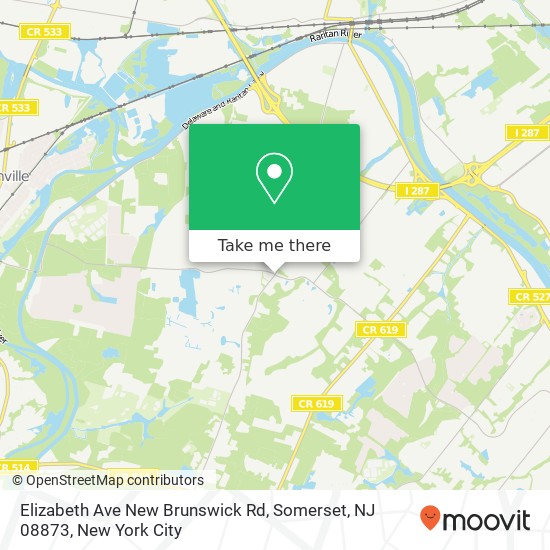 Mapa de Elizabeth Ave New Brunswick Rd, Somerset, NJ 08873