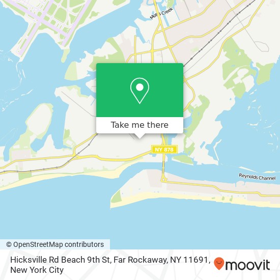 Mapa de Hicksville Rd Beach 9th St, Far Rockaway, NY 11691