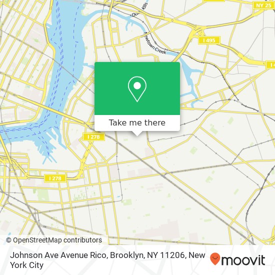 Johnson Ave Avenue Rico, Brooklyn, NY 11206 map