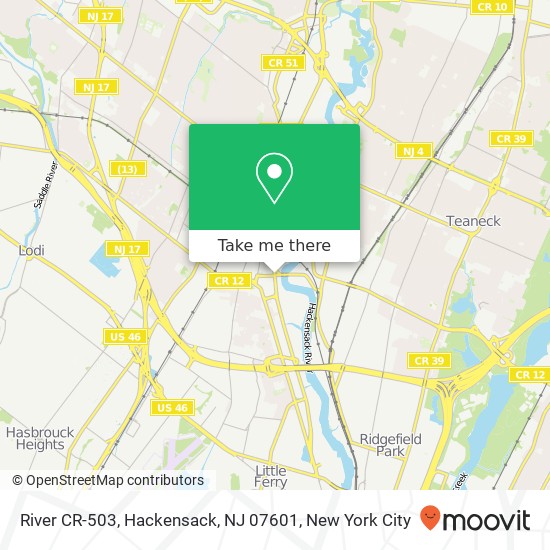 Mapa de River CR-503, Hackensack, NJ 07601
