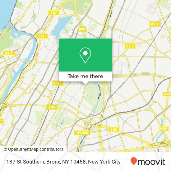 187 St Southern, Bronx, NY 10458 map