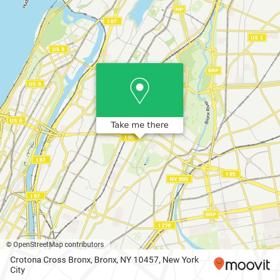 Mapa de Crotona Cross Bronx, Bronx, NY 10457