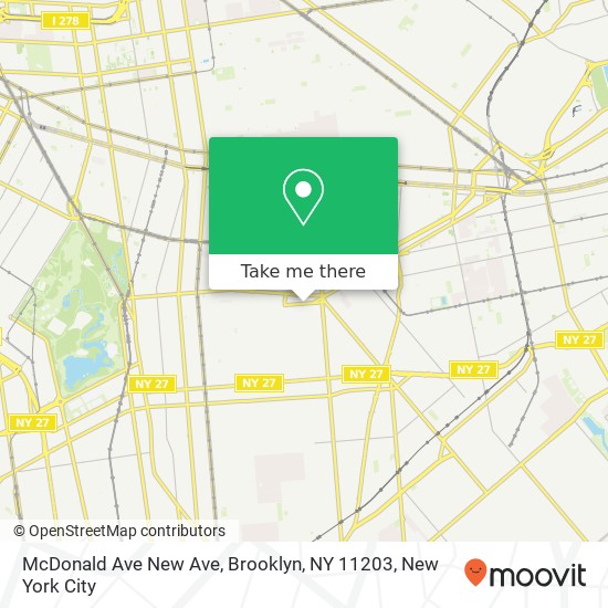 Mapa de McDonald Ave New Ave, Brooklyn, NY 11203