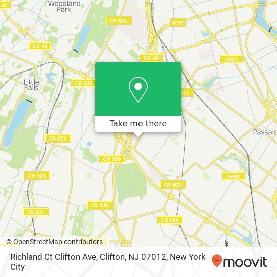 Richland Ct Clifton Ave, Clifton, NJ 07012 map