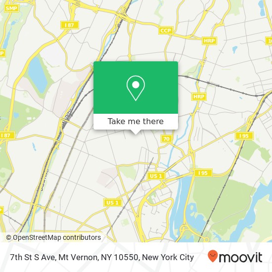 7th St S Ave, Mt Vernon, NY 10550 map