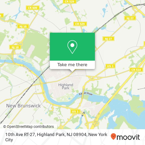10th Ave RT-27, Highland Park, NJ 08904 map