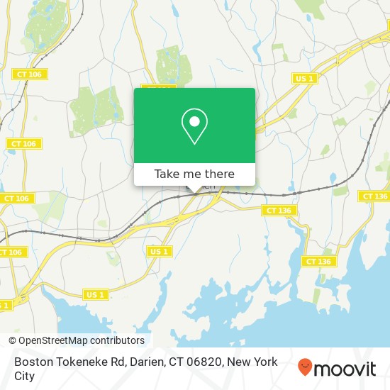 Mapa de Boston Tokeneke Rd, Darien, CT 06820