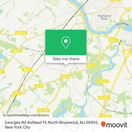 Mapa de Georges Rd Ashland Pl, North Brunswick, NJ 08902