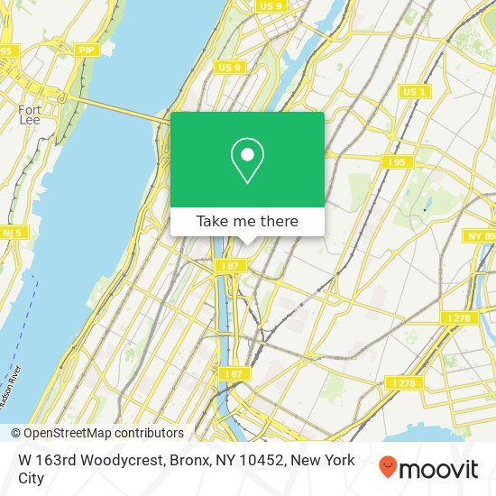 Mapa de W 163rd Woodycrest, Bronx, NY 10452