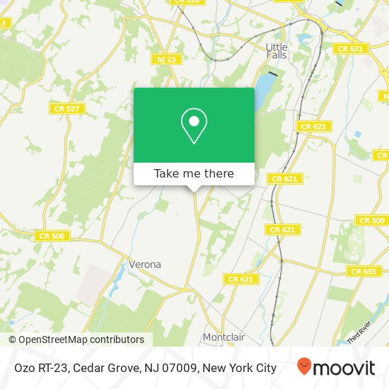 Mapa de Ozo RT-23, Cedar Grove, NJ 07009