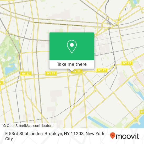 Mapa de E 53rd St at Linden, Brooklyn, NY 11203