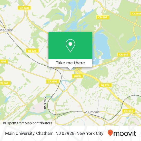 Mapa de Main University, Chatham, NJ 07928