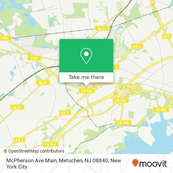McPherson Ave Main, Metuchen, NJ 08840 map