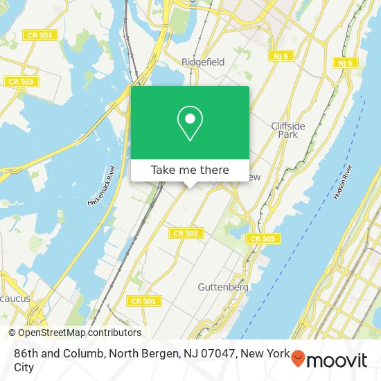 86th and Columb, North Bergen, NJ 07047 map