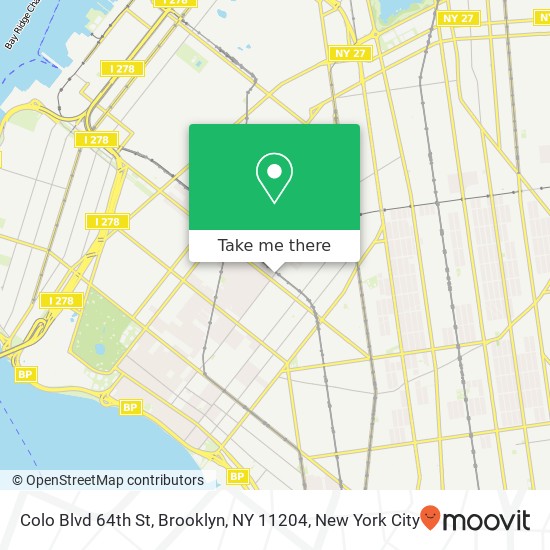 Colo Blvd 64th St, Brooklyn, NY 11204 map